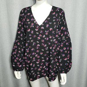 COPY - $12 Lane Bryant VNeck Multicolor Floral Blouse